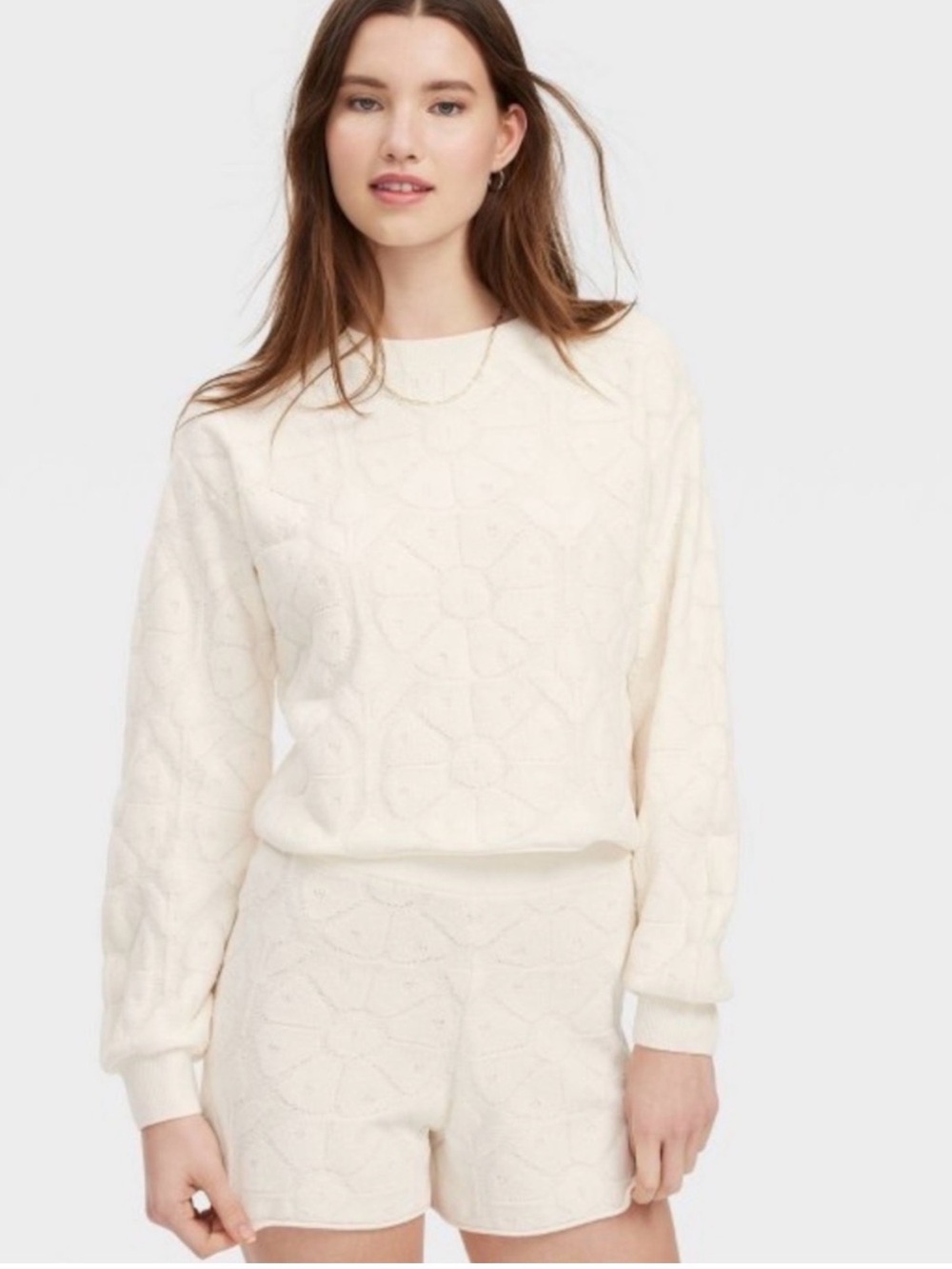 Roller Rabbit x target embossed floral Terry shorts & sweatshirt - small